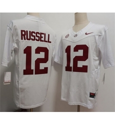 Men Alabama Crimson Tide  12 Keelon Russell White 2026 F U S E Stitched Football Jersey