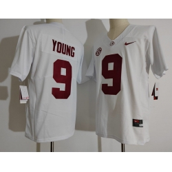 Men Alabama Crimson Tide 9 Bryce Young White College Football Jersey