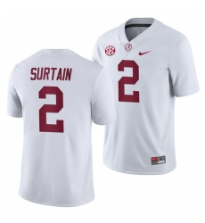 NCAA Football Alabama Crimson Tide Patrick Surtain Jr. White 2019 Away Game Jersey