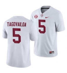 NCAA Football Alabama Crimson Tide Taulia Tagovailoa White 2019 Away Game Jersey