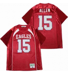 Men JOSH ALLEN 15 HIGH SCHOOL FOOTBALL JERSEY red