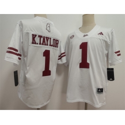 Men Mississippi State Bulldogs  1 Kamario Taylor White Stitched jersey