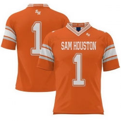 Men Sam Houston State Bearkats  1 Orange Endzone Stitched Football Jersey