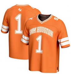 Men Sam Houston State Bearkats  1 Orange Stitched Football Jersey