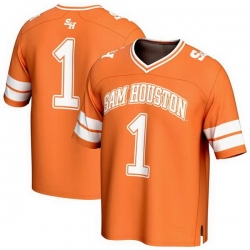 Men Sam Houston State Bearkats  1 Orange Stitched Football Jersey
