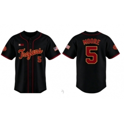 NCAA Trojans #5 Moore Baseball Black Stitched Jersey
