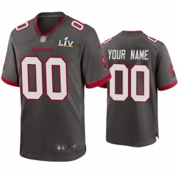 Men Custom Buccaneers Pewter Super Bowl Lv Game Jersey