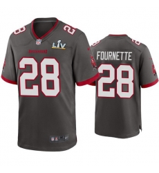 Men Leonard Fournette Buccaneers Pewter Super Bowl Lv Game Jersey