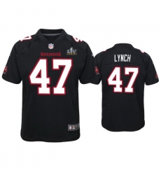 Youth John Lynch Buccaneers Black Super Bowl Lv Game Fashion Jersey