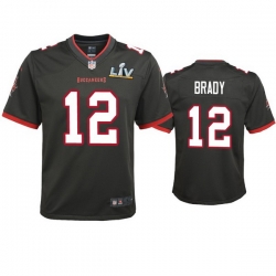 Youth Tom Brady Buccaneers Pewter Super Bowl Lv Game Jersey