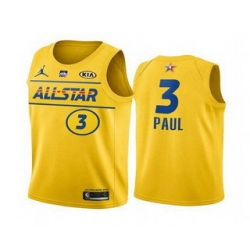 Men 2021 All Star 3 Chris Paul Yellow Western Conference Stitched NBA Jersey