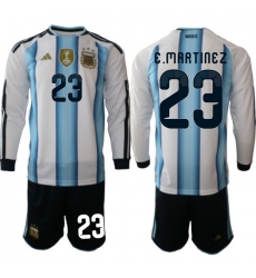 Argentina 2026 FIFA World Cup Soccer Jersey White LONG #23 E.MARTINEZ