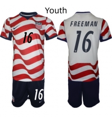 USA FIFA World Cup 2026 Soccer Red Home Jersey Alex Freeman #16 USA FIFA World Cup 2026 Soccer Red Home Jersey Alex Freeman #16
