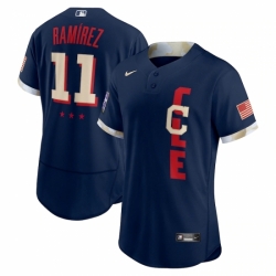 Men's Cleveland Indians #11 José Ramírez Nike Navy 2021 MLB All-Star Game Authentic Player Jersey