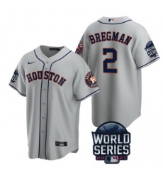 Men Houston Astros 2 Alex Bregman 2021 Gray World Series Cool Base Stitched Baseball Jersey