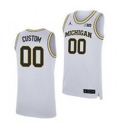 Michigan Wolverines Custom White Replica College Basketball Jersey_1