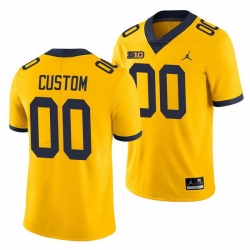 Michigan Wolverines Custom Yellow College Football Men'S Jersey