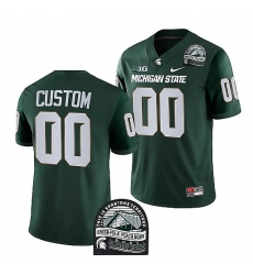 Michigan State Spartans Custom Green 2021 Peach Bowl Champions Cfp Jersey