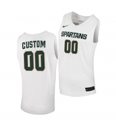 Michigan State Spartans Custom White Replica Men Jersey