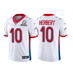 Men 2022 NFL Pro Bowl Los Angeles Chargers #10 Justin Herbert AFC White Jersey