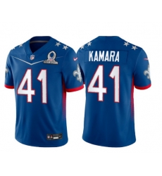 Men 2022 NFL Pro Bowl New Orleans Saints 41 Alvin Kamara NFC Blue Jersey