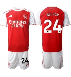 Men Arsenal 2026 Soccer Jerseys Red White #24 NELSON
