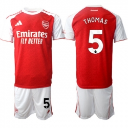 Men Arsenal 2026 Soccer Jerseys Red White #5 THOMAS