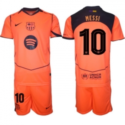 Men FC Barcelona 2026 Soccer Jerseys Orange #10 MESSI (2)