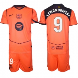 Men FC Barcelona 2026 Soccer Jerseys Orange #9 LEWANDOWSKI