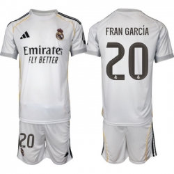 Men Real Madrid 2026 Soccer Jerseys White #20 FRAN GARCIA