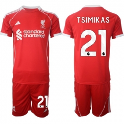 Men Liverpool 2026 Soccer Jerseys Red #21 TSIMIKAS