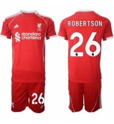 Men Liverpool 26 robertson 2025 Red Home Soccer Jersey Suit