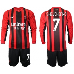 Men AC Milan Long Sleeve Soccer Jerseys 511