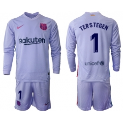 Men Barcelona Long Sleeve Soccer Jerseys 558