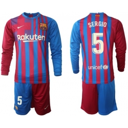 Men Barcelona Long Sleeve Soccer Jerseys 583