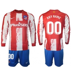 Men Atletico de Madrid Long Sleeve Soccer Jerseys 506 Customized