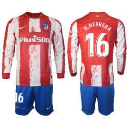 Men Atletico de Madrid Long Sleeve Soccer Jerseys 512