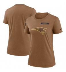 Women New England Patriots 2023 Brown Salute To Service Legend Performance T Shirt Run Small