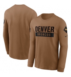 Men Denver Broncos 2023 Brown Salute To Service Long Sleeve T Shirt