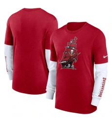 Men Tampa Bay Buccaneers Heather Red Slub Fashion Long Sleeve T Shirt