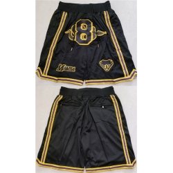 Men Los Angeles Lakers 8 Kobe Bryant Black Shorts