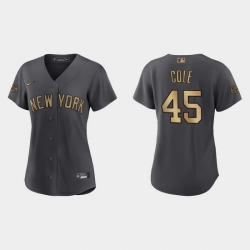 Women Gerrit Cole New York Yankees 2022 Mlb All Star Game Replica Charcoal Jersey