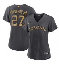 Women Toronto Blue Jays 27 Vladimir Guerrero Jr  2022 All Star Charcoal Stitched Baseball Jersey 