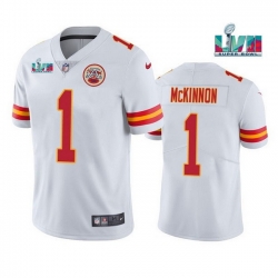 Men Women Youth Toddler Kansas City Chiefs 1 Jerick McKinnon White Super Bowl LVII Patch Vapor Untouchable Limited Stitched Jersey