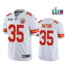 Men Women Youth Toddler Kansas City Chiefs 35 Jaylen Watson White Super Bowl LVII Patch Vapor Untouchable Limited Stitched Jersey