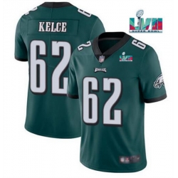 Men Women Youth Toddler Philadelphia Eagles 62 Jason Kelce Green Super Bowl LVII Patch Vapor Untouchable Limited Stitched Jersey