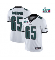 Men Women Youth Toddler Philadelphia Eagles 65 Lane Johnson White Super Bowl LVII Patch Vapor Untouchable Limited Stitched Jersey