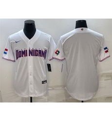 Men Dominican Republic Baseball 2023 White World Baseball With Patch Classic Replica Stitched Jerseys