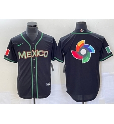 Men Mexico Baseball 2023 Black World Baseball Classic Team Big Logo Stitched Jersey 2