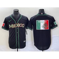 Men Mexico Baseball 2023 Black World Baseball Classic Team Big Logo Stitched Jersey